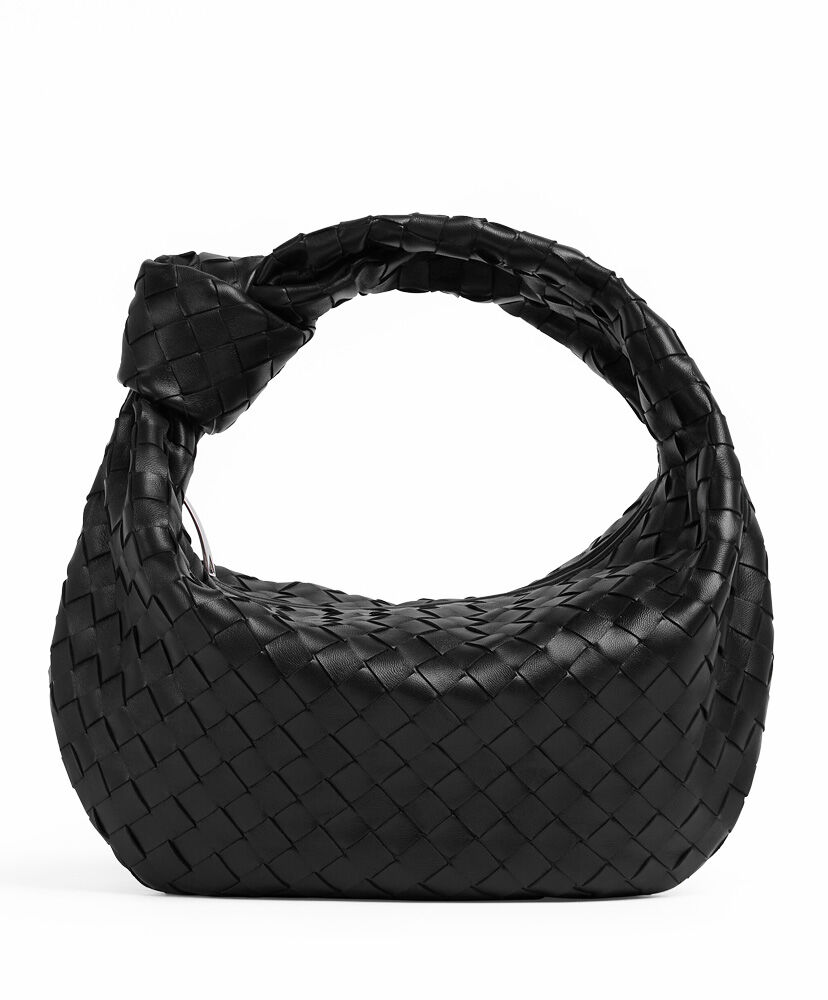 Bottega Veneta Teen Jodie Leather Shoulder Bag Black